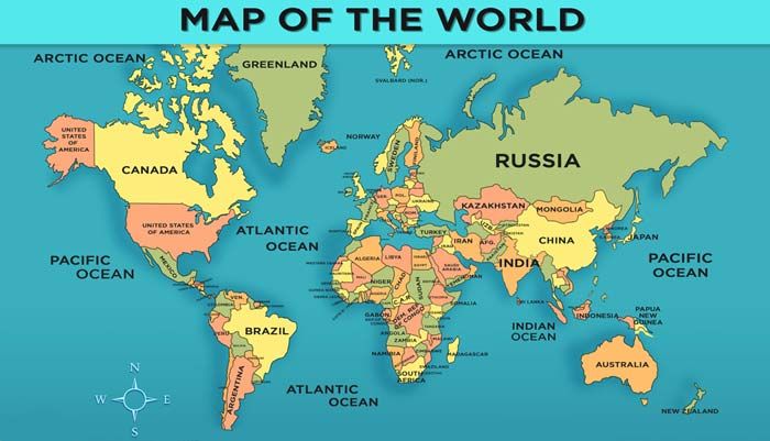 Map of the world countries