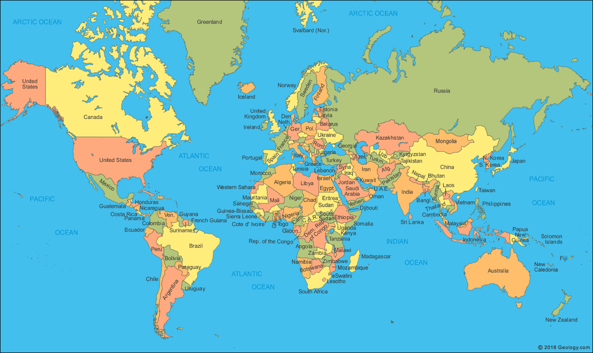 Check you exact position in the printable world map with countries