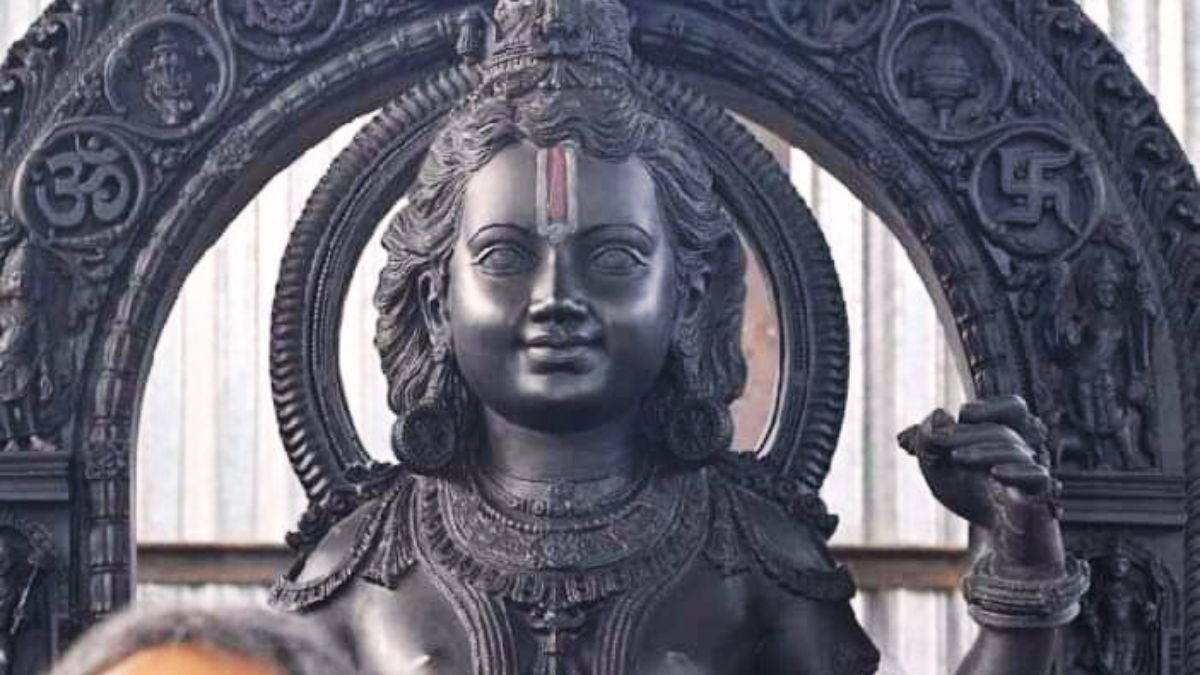 Ram Lalla face : Ram Lalla face revealed ahead of temple opening on Monday